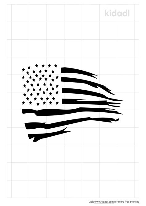 Free Worn American Flag Stencil Stencil Printables Kidadl