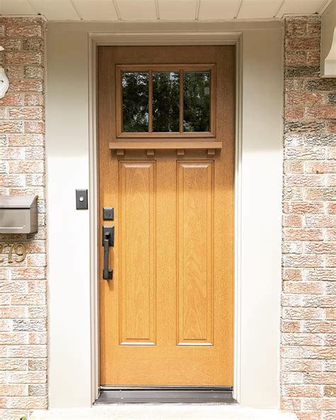 Social Fiberglass Craftsman Oak Front Door