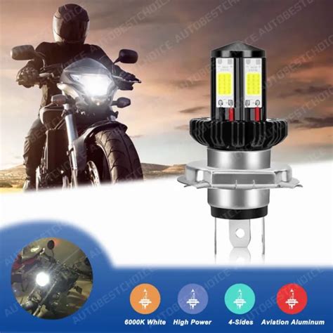 4 Sides H4 Led Motorcycle Headlight Highlow Beam Driving Light Bulb 6000k White 999 Picclick