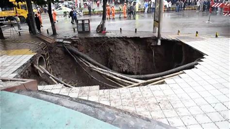 Video Giant Sinkhole Swallows People In China Dead And Missing