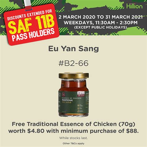 Up to 55% off vitaly design & extra 20% off. Eu Yan Sang - Deals for SAF 11B - Hillion Mall Singapore