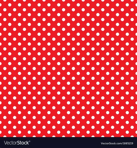 Seamless Pattern White Polka Dots Red Background Vector Image