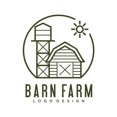 Farmhouse Logo Agriculture Vector Black Emblem Natural Product