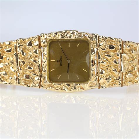 Omega 14k Gold Nugget Style Watch Evaluated By Independent Specialist