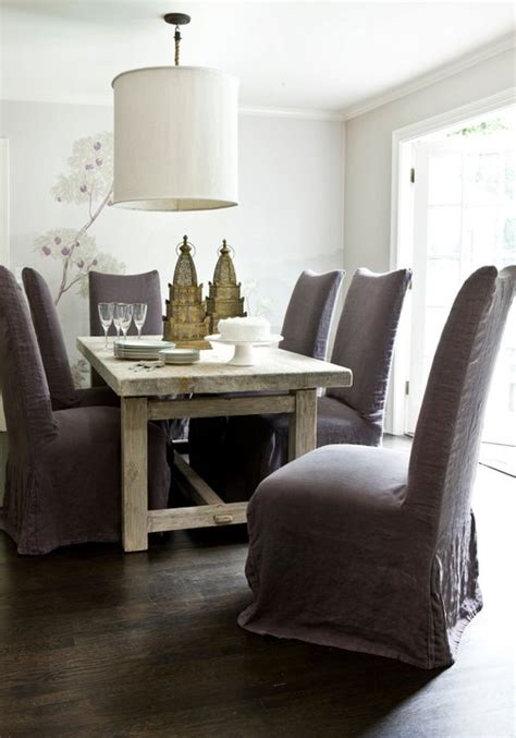 Dining chair skirted slipcover latitude run® color: Slipcovered Dining Chairs Design Ideas