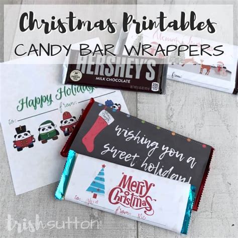 These wrappers are such a fun way to give a christmas favor! Free Printable Candy Bar Wrappers | Simple Christmas Gift