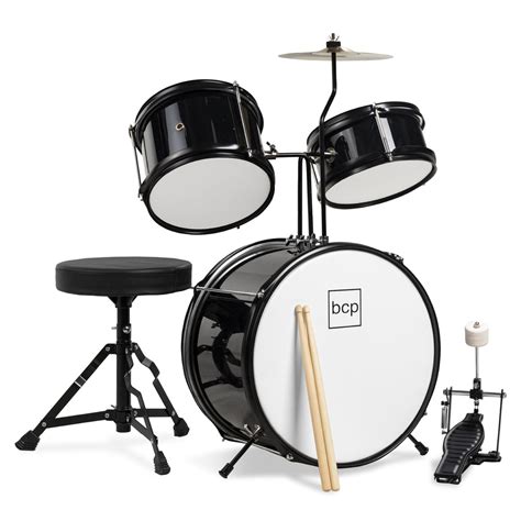 3 Piece Kids Beginner 🥁 Drum Musical Instrument Set W Sticks Stool