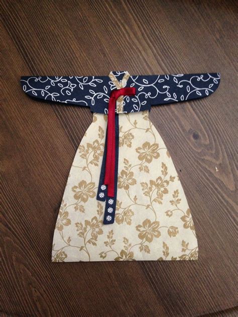 Hanbok Cardkorean Traditional Dress Navy Hanjikorean Paper Craft