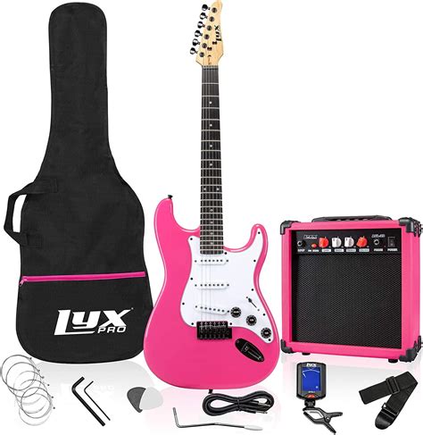 Lyxpro Beginner 39” Electric Guitar And Electric Guitar Accessories Pink