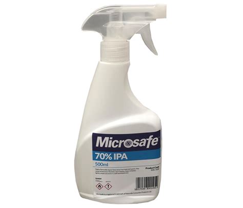 Microsafe 70 Isopropyl Alcohol 500ml Surface Spray Hygiene