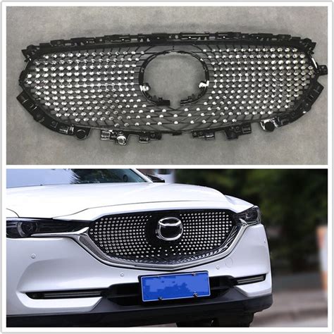 Modified Diamond Front Racing Grille Grills Abs Bumper Mesh Mask Trims