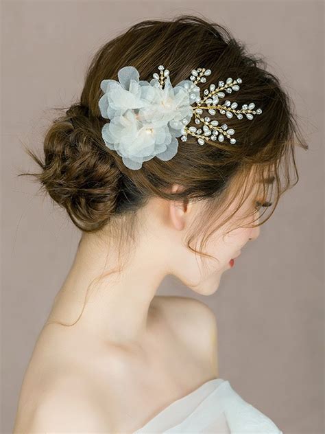 Fresh flowers with custom artistic designs. Miss You Pearl White Flowers Hair Pins - CozyLadyWear