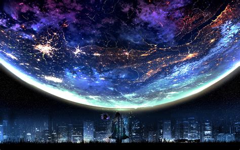 Planet Night City Landscape Scenery Anime 4k 117 Wallpaper Pc