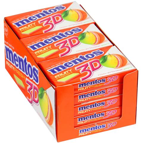 Mentos 3d Sugar Free Gum Lemon Grapefruit And Orange 15ct Box