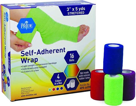 Medpride Self Adhesive Bandage Wrap 16 Rolls Athletic Flex Tape