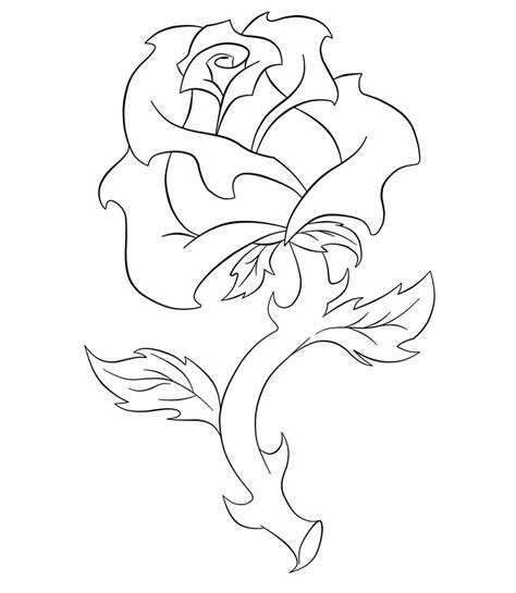 Flowers lineart tattoo style black and white spiral notebooks by. Rose Line Art by HazelJohnson on DeviantArt