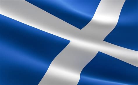 Flagge Von Schottland Illustration Der Schottischen Fahne Winken