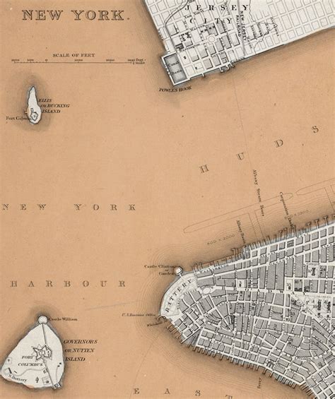 Old Map Of New York Brooklyn Plan 1840 Vintage Map Wall Map Print