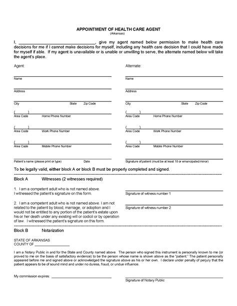 Free Printable Power Of Attorney Form Arkansas Printable Forms Free Online
