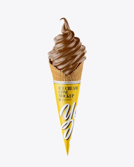 ice cream cone mockup  object mockups  yellow images object mockups