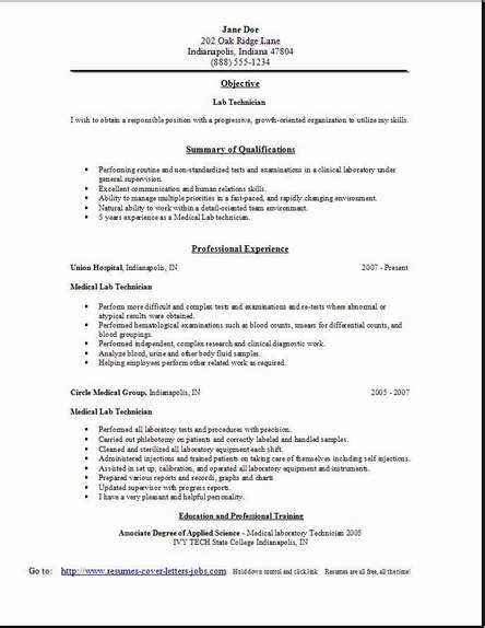 Medical lab technician iii resume. Resume For Lab Technician - Resume Sample