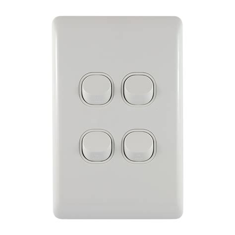 Light Switch 4 Gang Vertical Light Switches Basix Series Connected