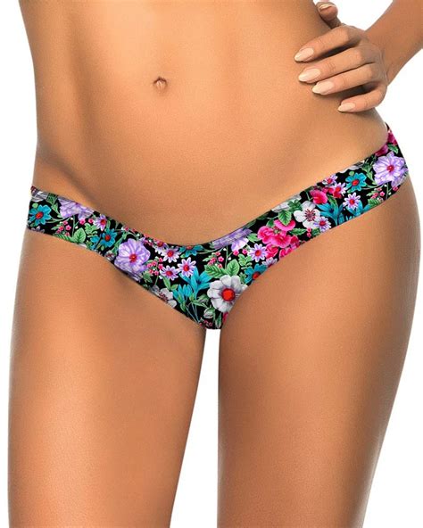 Buy Sexy Flower Print V Thong Separates Swimsuit Womens Board Shorts Swimwear