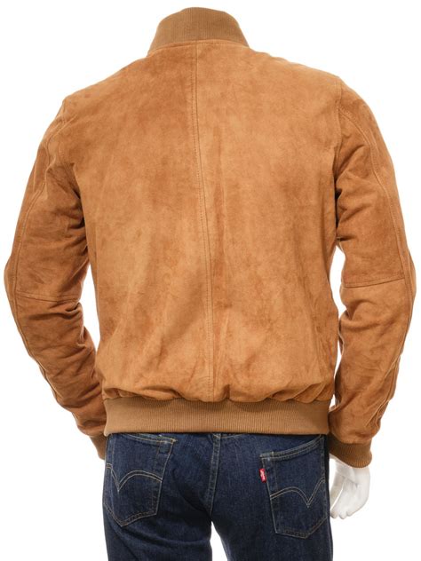 Mens Tan Suede Bomber Jacket Bradstone Men Caine