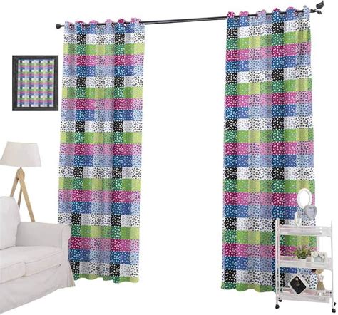 Aishare Store Thermal Insulated Blackout Curtains Checkered Colorful