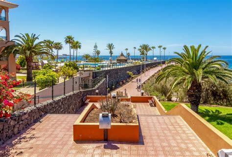 Costa Adeje Promenade South Tenerife Canary Islands Spain Stock Image Image Of Ocean