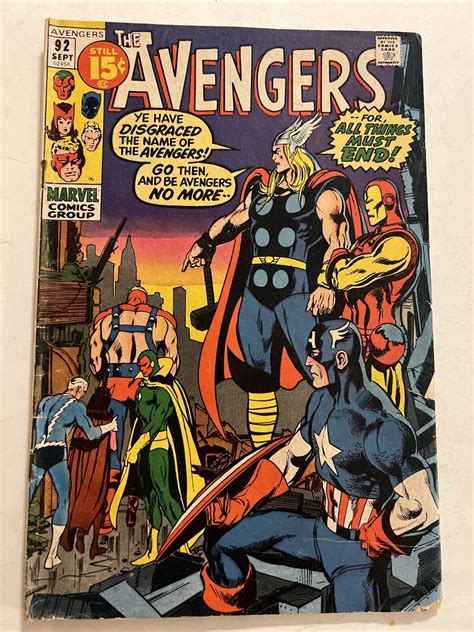 Avengers 92 1971 Marvel Comics Reader Copy Heavy Wear See Pics Neal