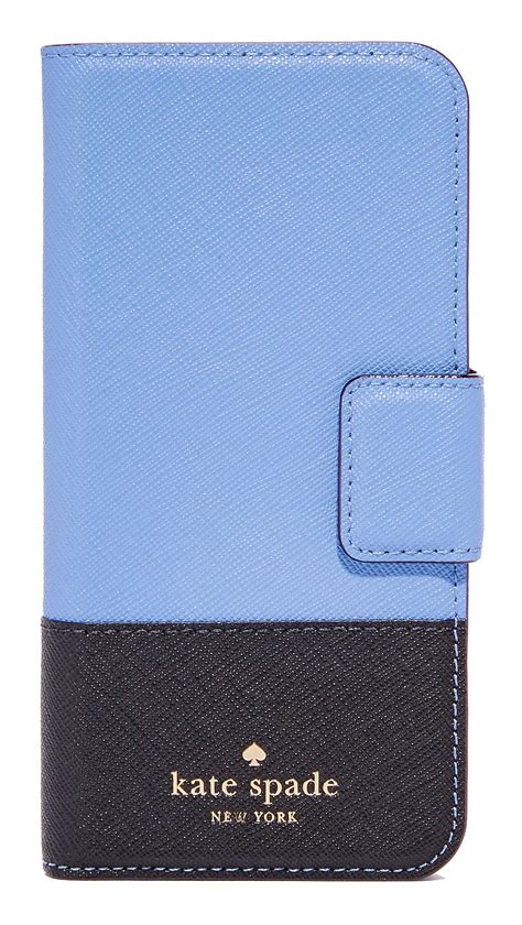 Kate spade credit card case iphone 7 plus. Lyst - Kate spade Leather Wrap Folio Iphone 7 Case in Blue