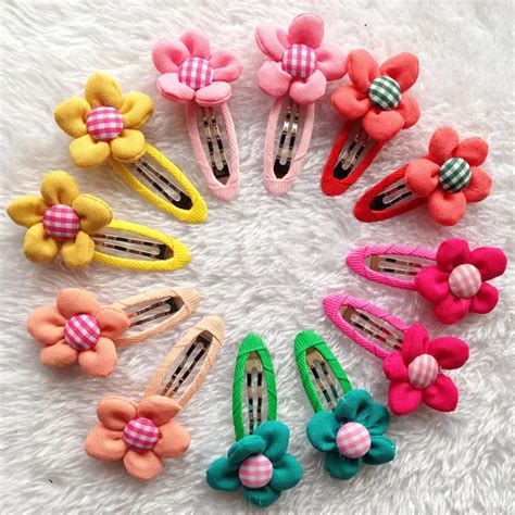 20pcslot Colorful 3d Sun Flowers With Bb Clips Baby Girls Hairpin Cute