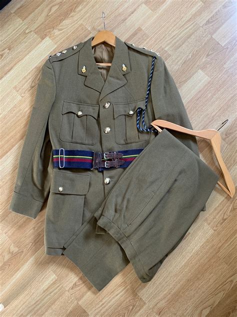 Vintage Uk British Mens Khaki Army Uniform With Belt Etsy