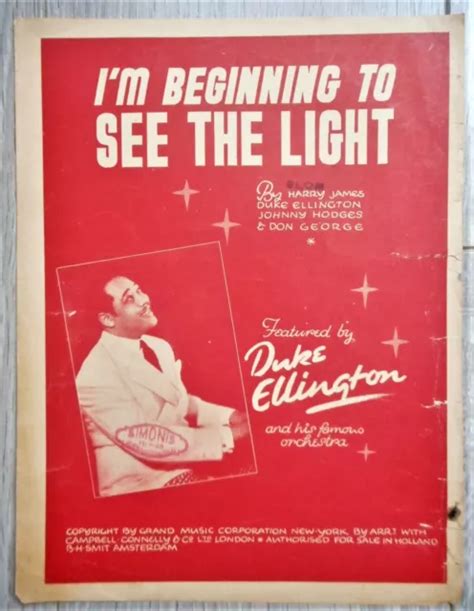 Vintage 1944 Jazz Sheet Music Duke Ellington Im Beginning To See The