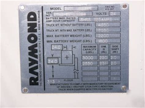 raymond easi rtt lbs  battery wcharger