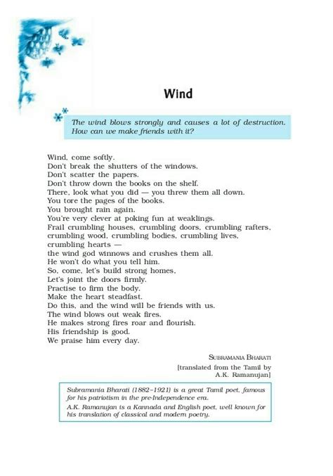 What Is The Significance And Aptness Of The Poem Wind By Subramania