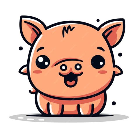 Premium Vector Cute Pig Cartoon Vector Illustration Cute Pig