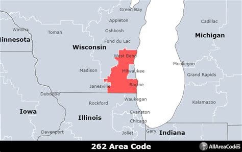 262 Area Code Location Map Time Zone And Phone Lookup