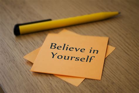 Orange Sticky Note With Believe In Yourself Text Hd Wallpaper