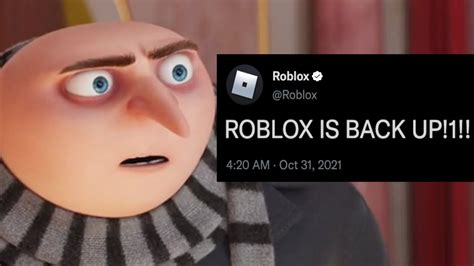 Gru Sees Roblox Back Up Youtube