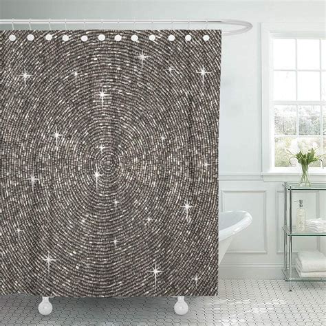Cynlon Glam Silver Gray Bling Diamond Glamorous Girly Chic Sparkle Bathroom Decor Bath Shower