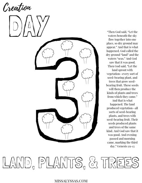 Day 3 Creation Coloring Sheets Coloring Pages