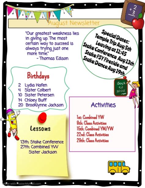 Copy Of August Newsletter Template Postermywall