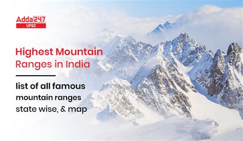Highest Mountain Ranges In India