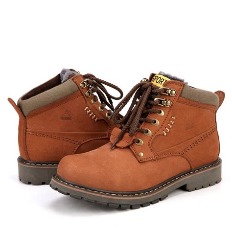 New Style Winter Leather Outdoor Shoes For Men Keep Warm