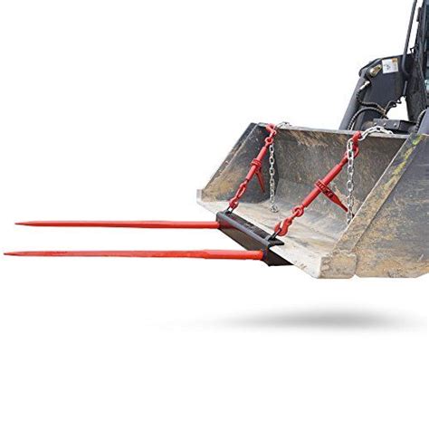 Bucket Dual 39″ Hay Bale Spear Attachment Front Loader Tractor Skid