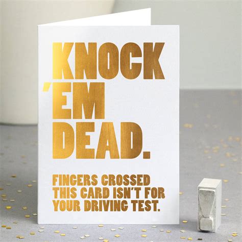 Well farewells don't always need to be dull, especially if you're giving your last hug to your best friends! Funny Good Luck Card In Gold Foil By Wordplay Design | notonthehighstreet.com