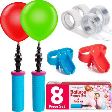 Buy Balloon Pump Balloon Arch Kit Set Of 8 Balloon Pump Dual Action Hand Held Inflator Pump