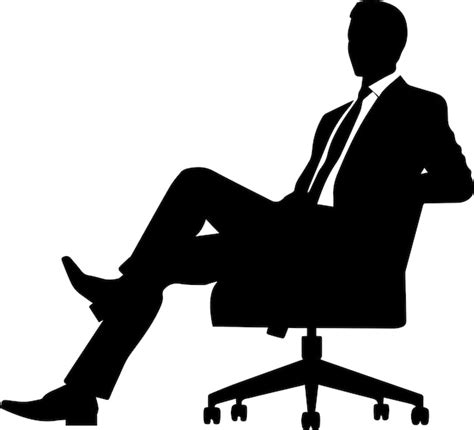Premium Vector Business Man Sitting On Chair Vector Silhouette 5